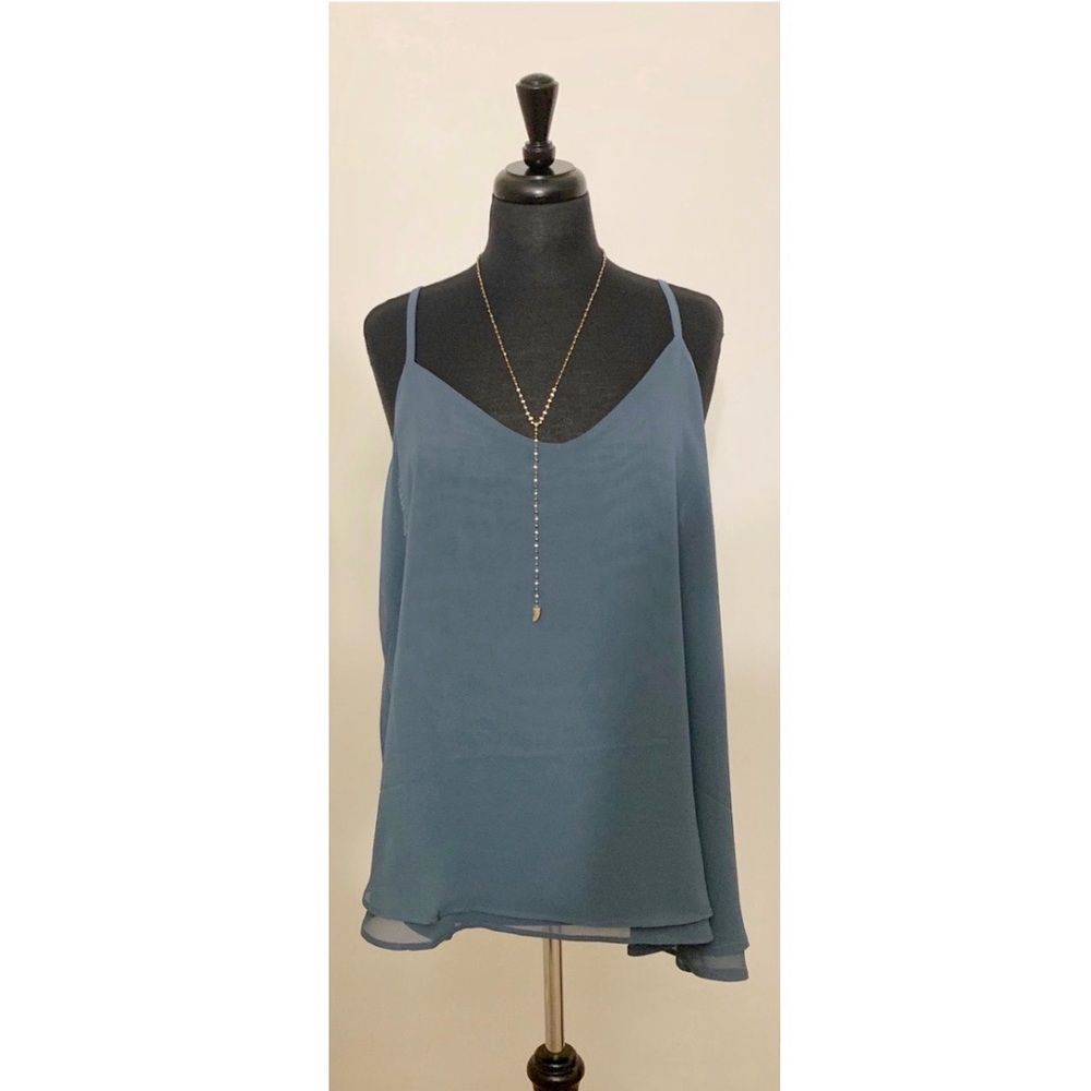 BLUE CHIFFON CAMI PLUS SIZE 1X TORRID NWT